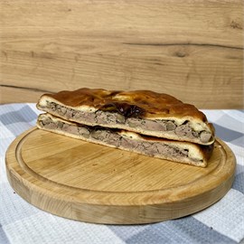 Пирог с куриной печенью и грибами 1265772