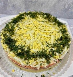 Салат слоеный Мимоза с семгой 1000451